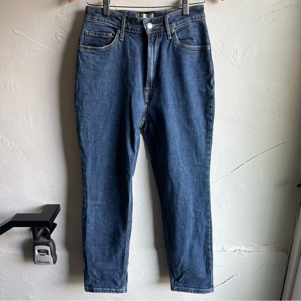 Everlane Curvy Cheeky Jean Dark Wash High Rise Straight Clean Girl Capsule Denim